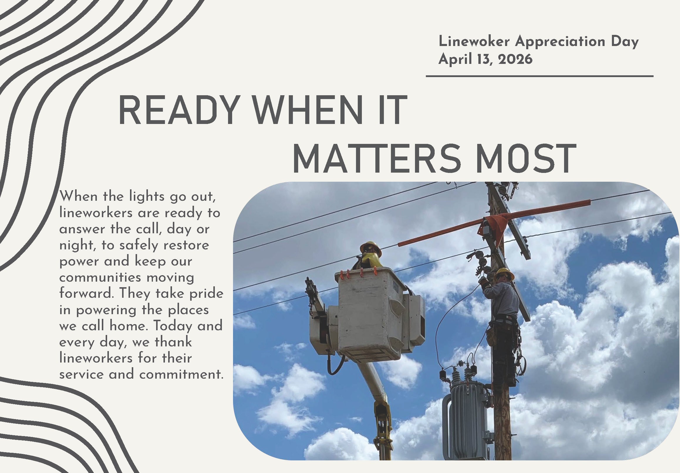 lineworker appreication day - april 13